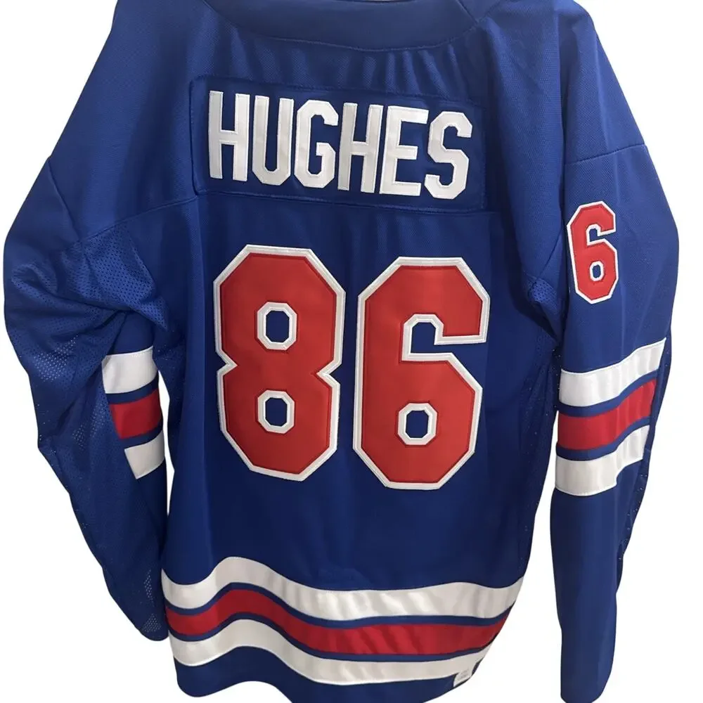 Nike USA #86 Olympic Jersey Hughes 2 Xl